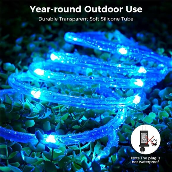 Waterproof color changing LED rope lights 33ft outdoor indoor string lights - Picture 3 of 7